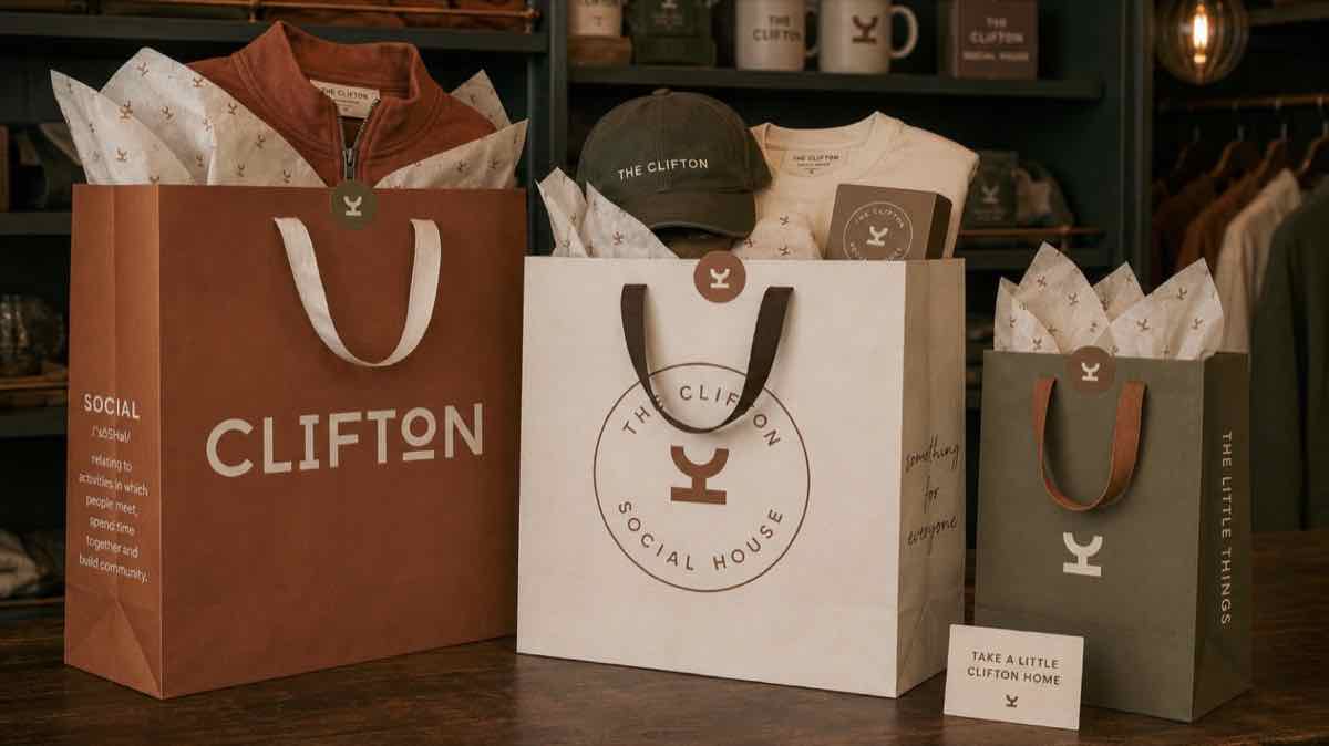Clifton shopping bags and gift packaging