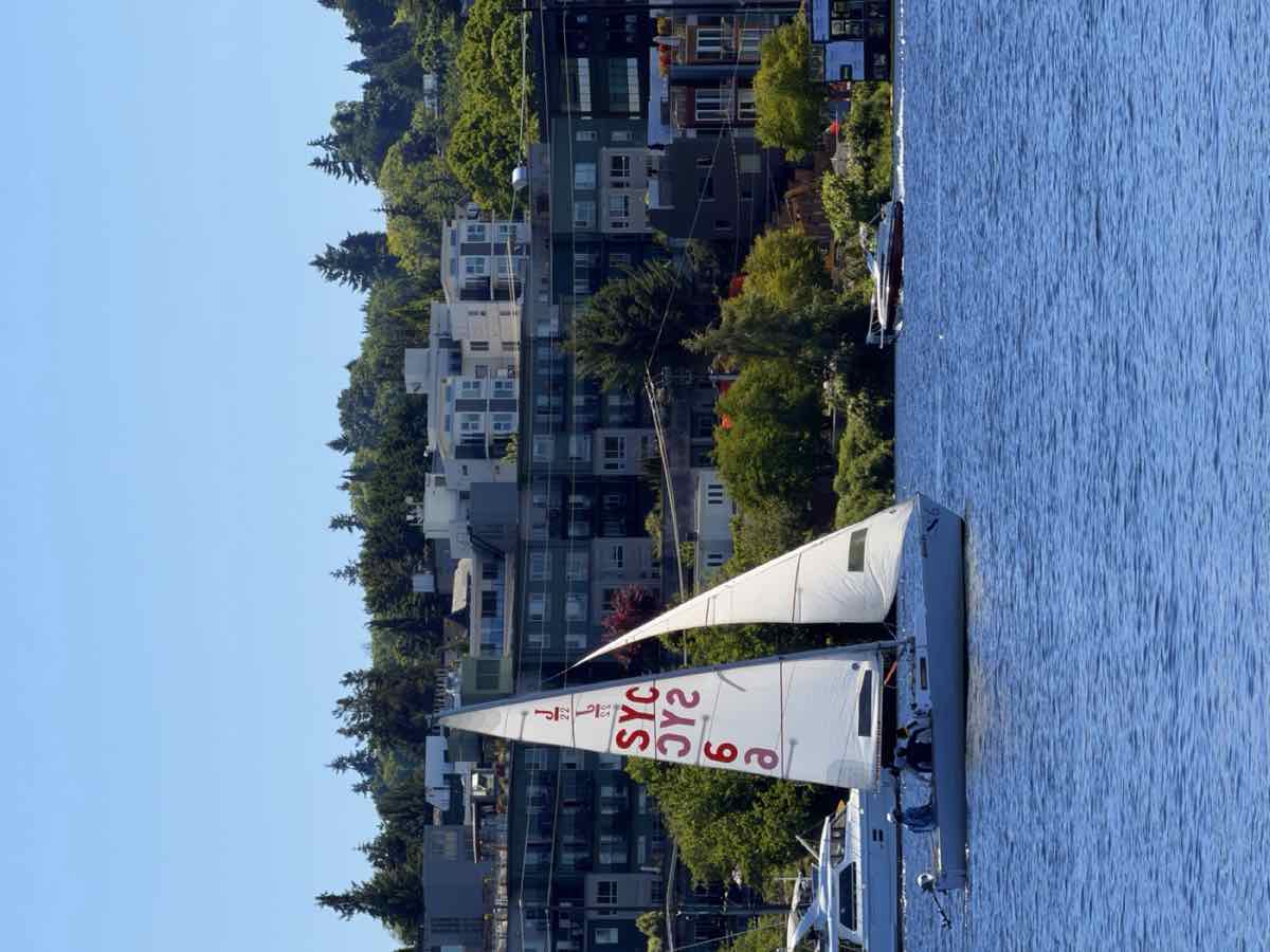 A sailboat on the water in Seattle