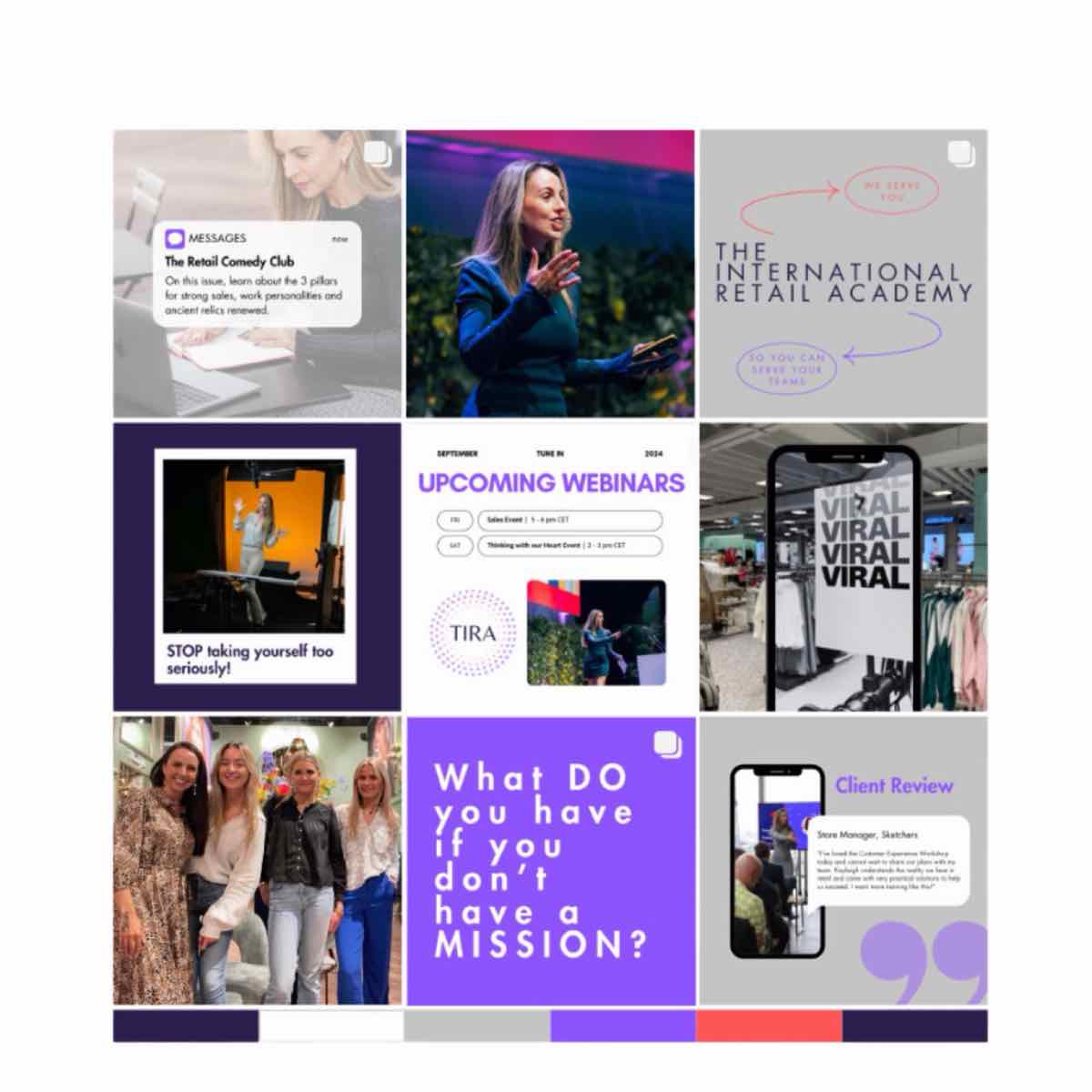 Grid of TIRA social media posts